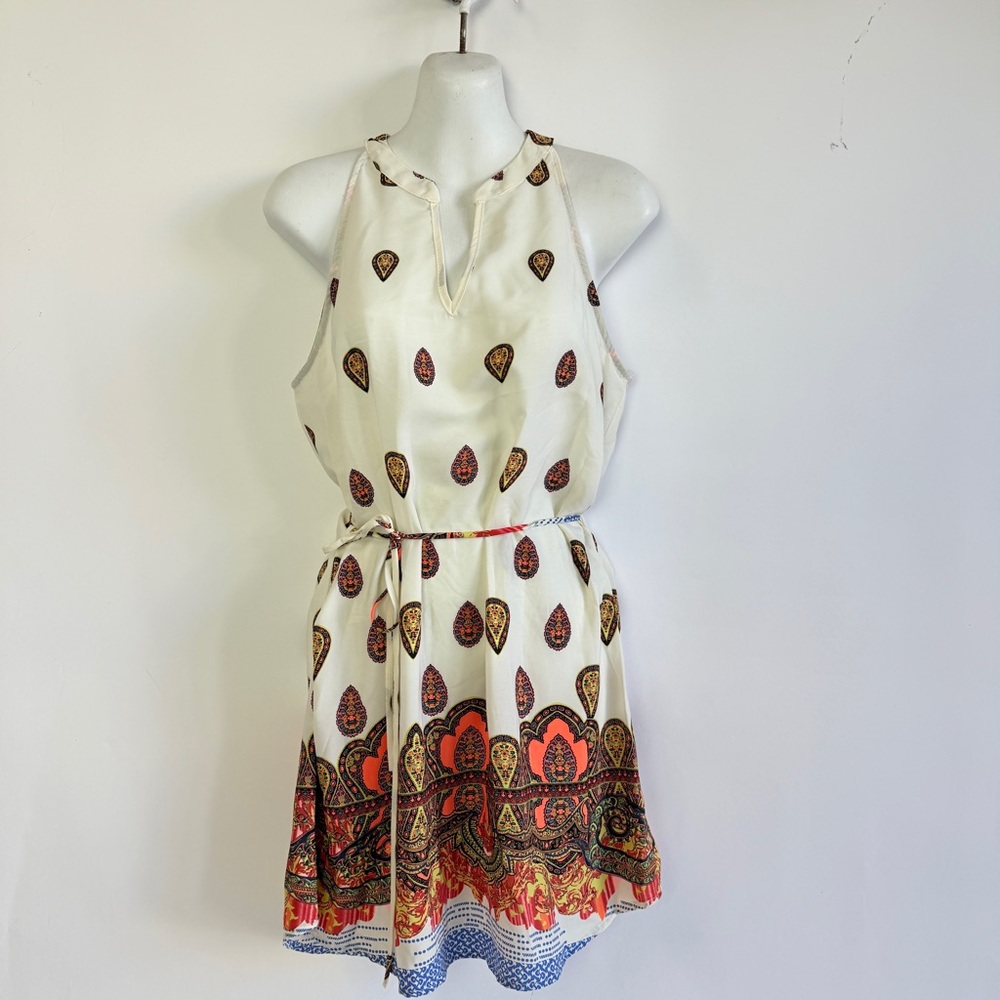 NWT Ivory Paisley Print Mini Dress